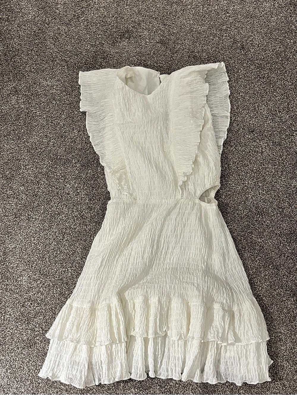 White Ruffle Mini Dress Like New